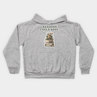 Books and Flowers :READING FUELS SOUL BOOKS READING LOVERS Kids Hoodie
